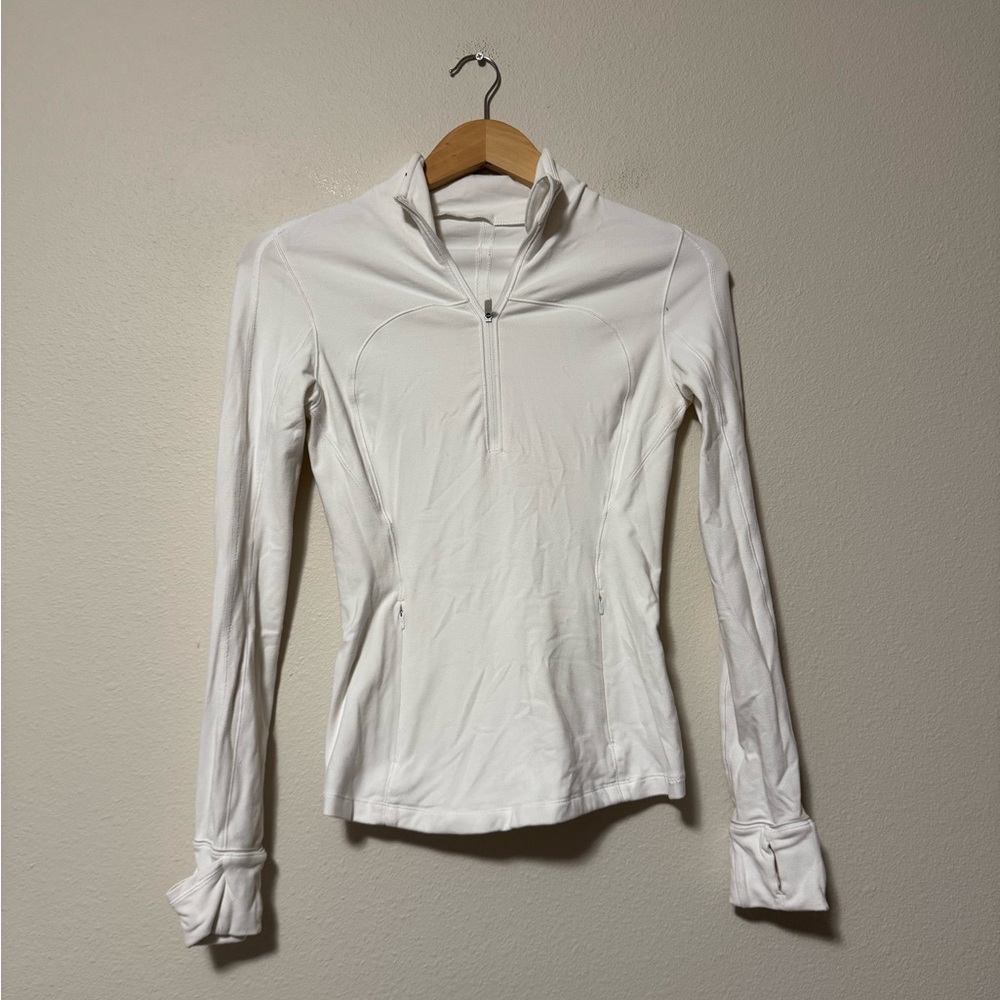 lululemon athletica White Long Sleeve Quarter-Zip Top